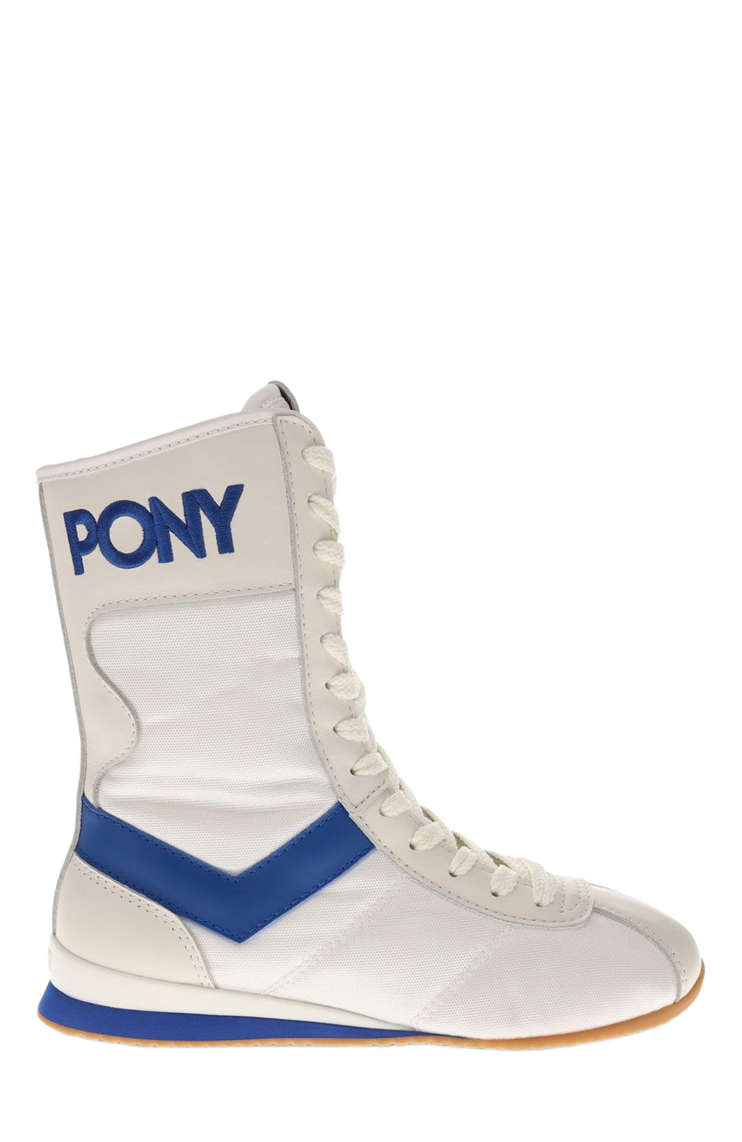 PONY KO-80 High Archive Sneakers, Alternate, color, White/Royal
