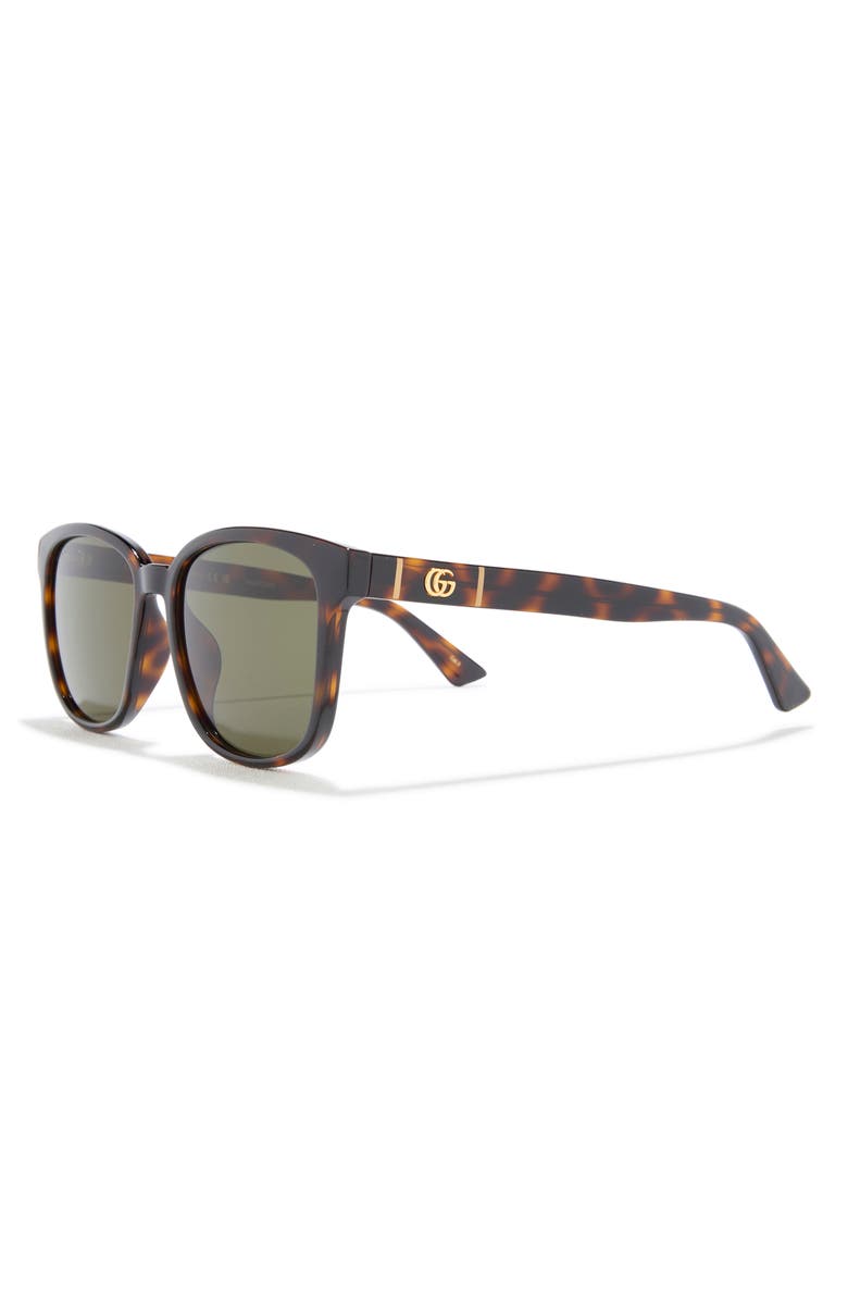 Gucci 56mm Square Sunglasses, Alternate, color, Havana Havana Green
