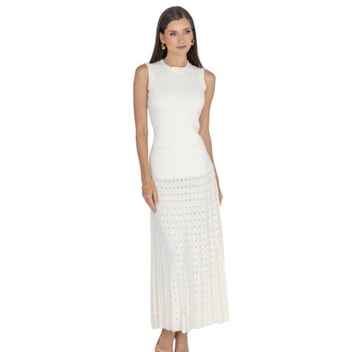 AKALIA Viva knit Maxi Dress in White 