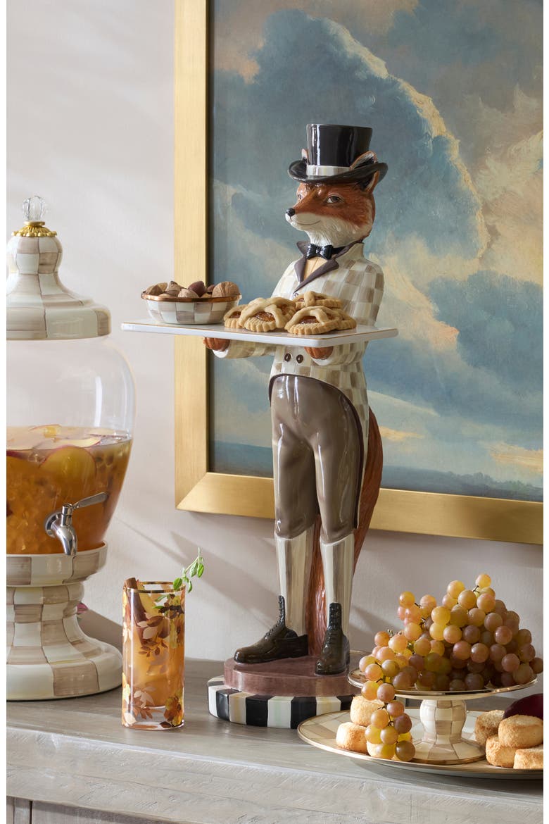Fritz the Fox Butler Figurine, Alternate, color, BROWN