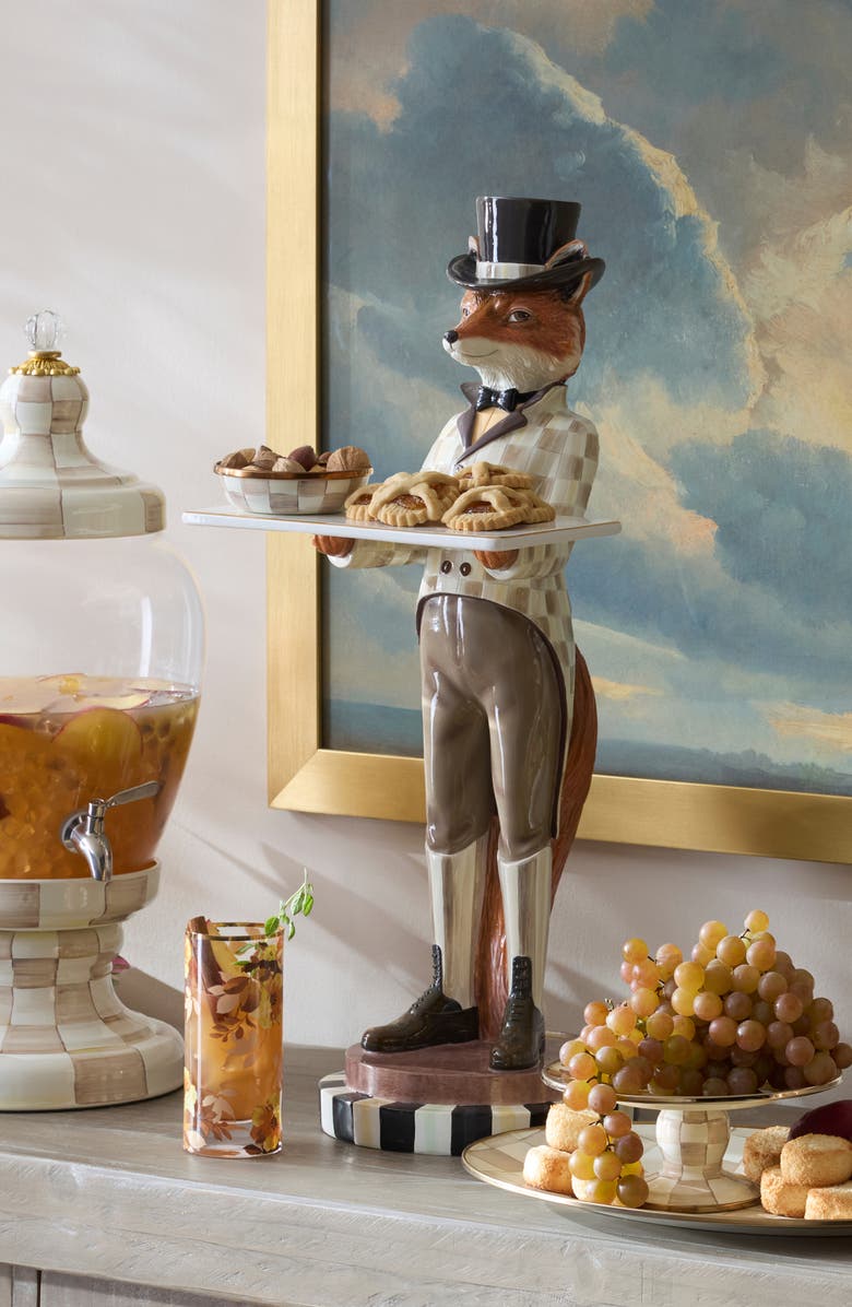 MACKENZIE CHILDS Fritz the Fox Butler Figurine, Alternate, color, Brown