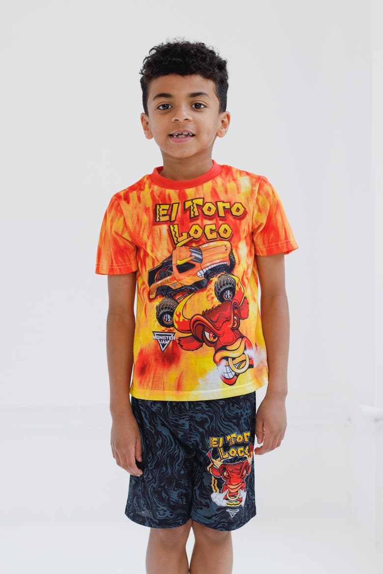2-Piece Pajama Tee and Shorts Set, Alternate, color, El Toro Loco Orange