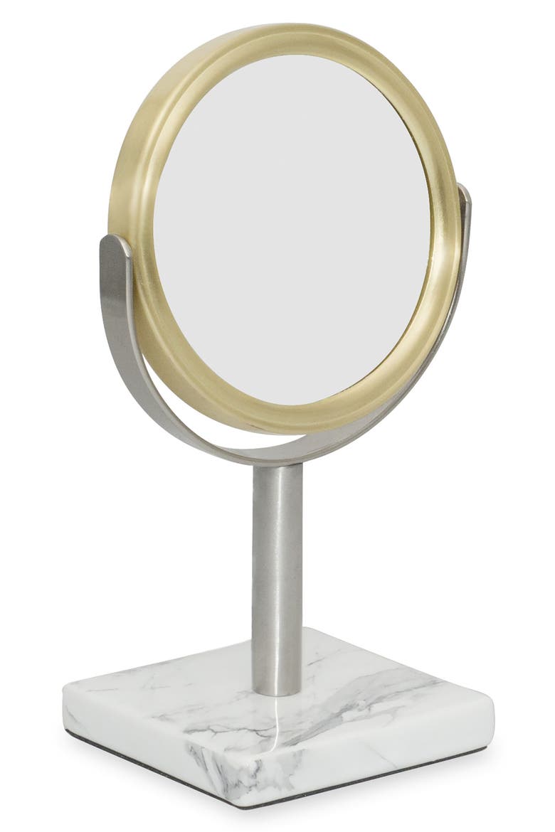 Mixed Media Mini Mirror, Main, color, WHITE