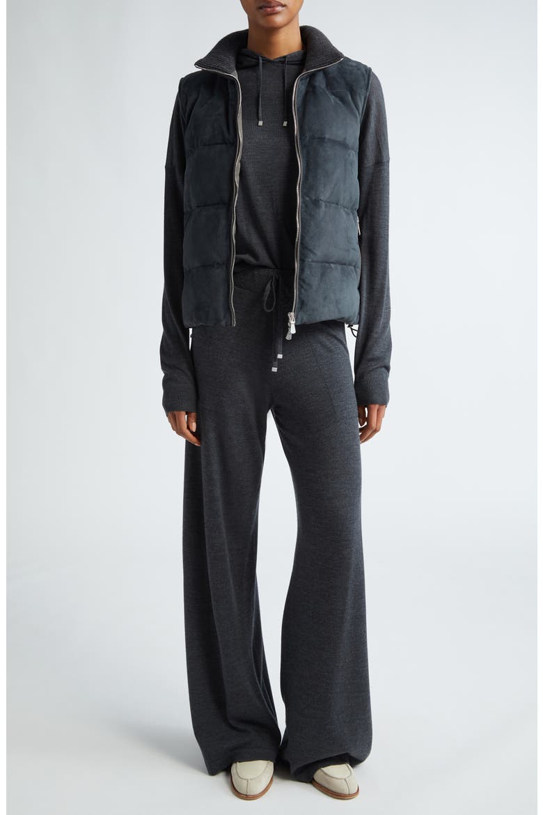 Down Puffer Vest, Alternate, color, SMOKE GREY MELANG