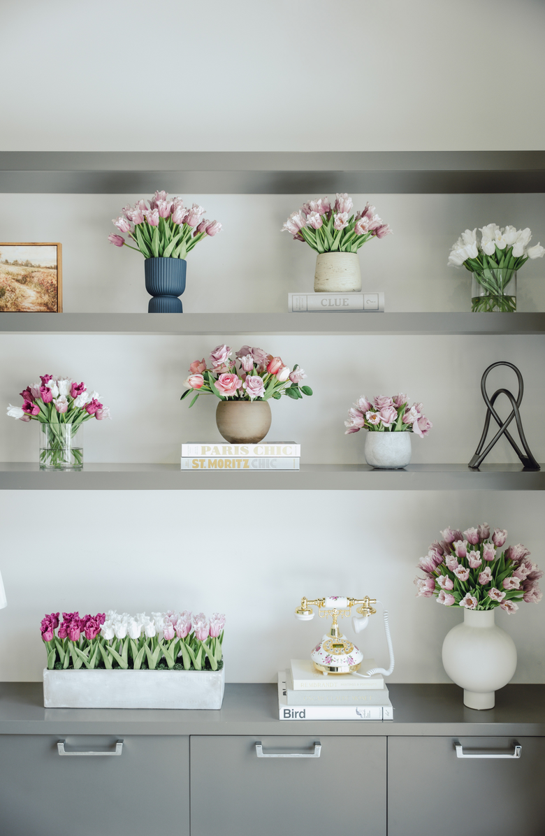 CocoBella Elio RealTouch Rose and Tulip Arrangement, Alternate, color, 