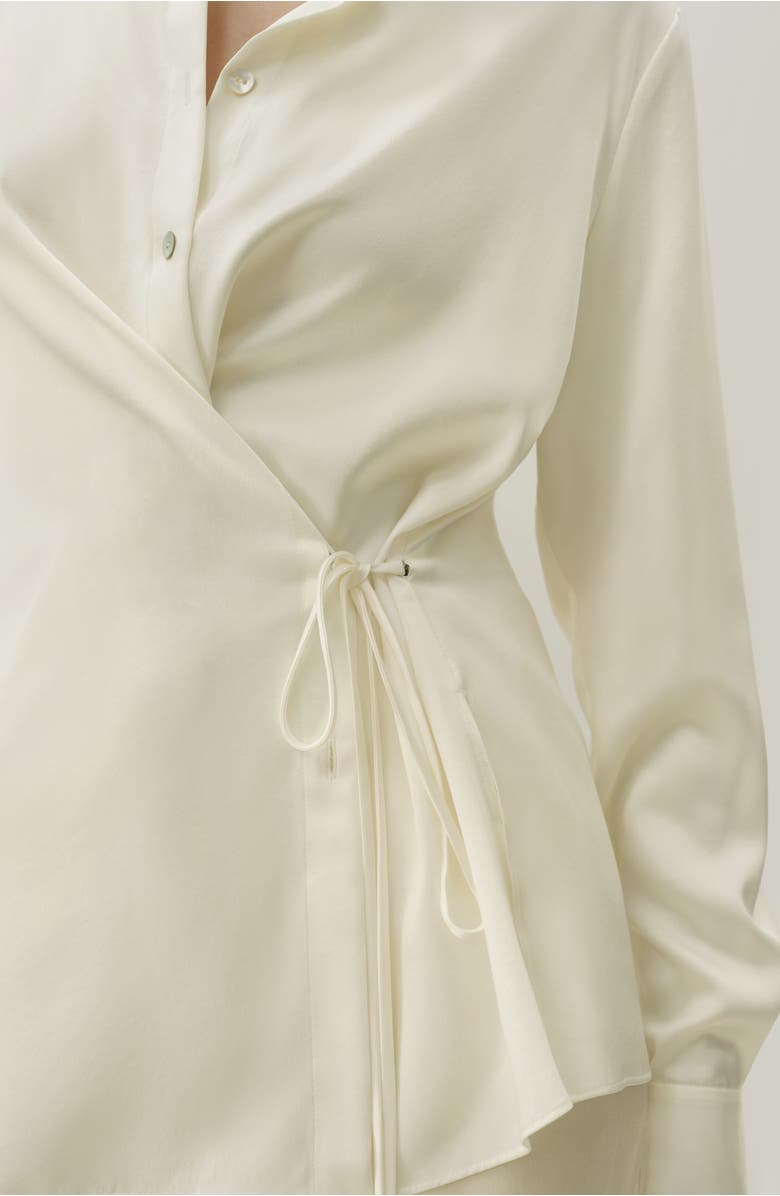 Lilysilk Women's Convertible Silk Charmeuse Shirt, Alternate, color, Lily White