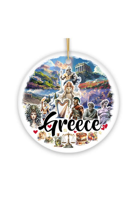 Greece Ancient Landmarks Ceramic Ornament - Version 1