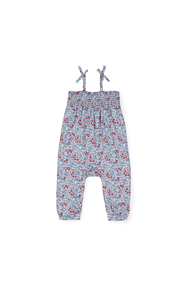 Hope & Henry Woven Sleeveless Smocked Romper with Bow Shoulders, Main, color,