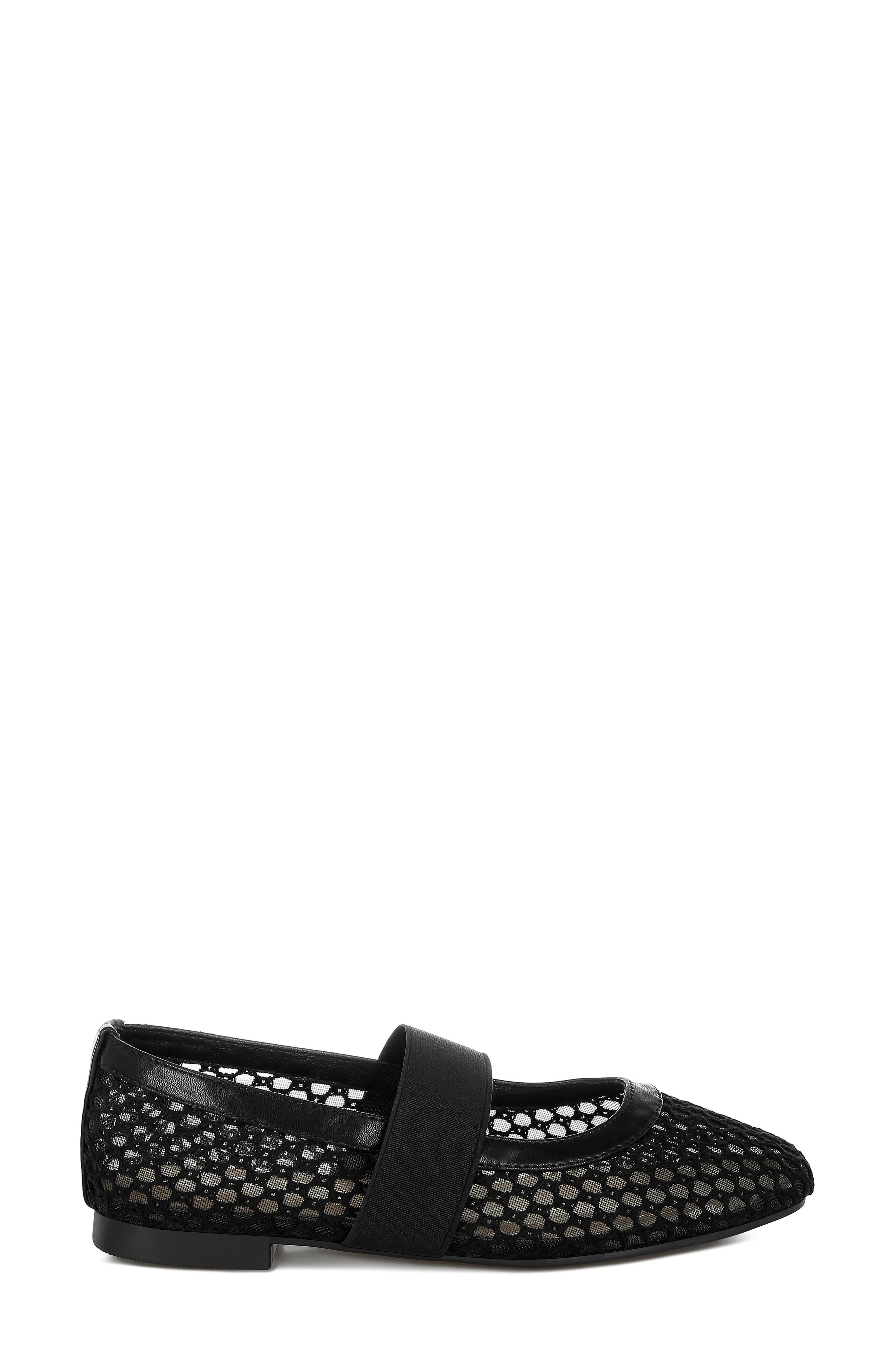LONDON RAG Nayela Mesh Mary Jane Flat, Alternate, color, Black