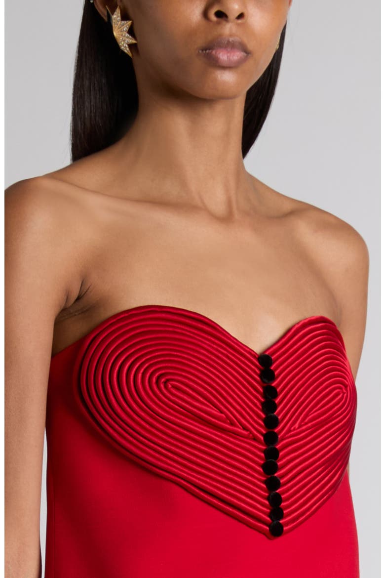 Heart Front Strapless Minidress, Alternate, color, RED