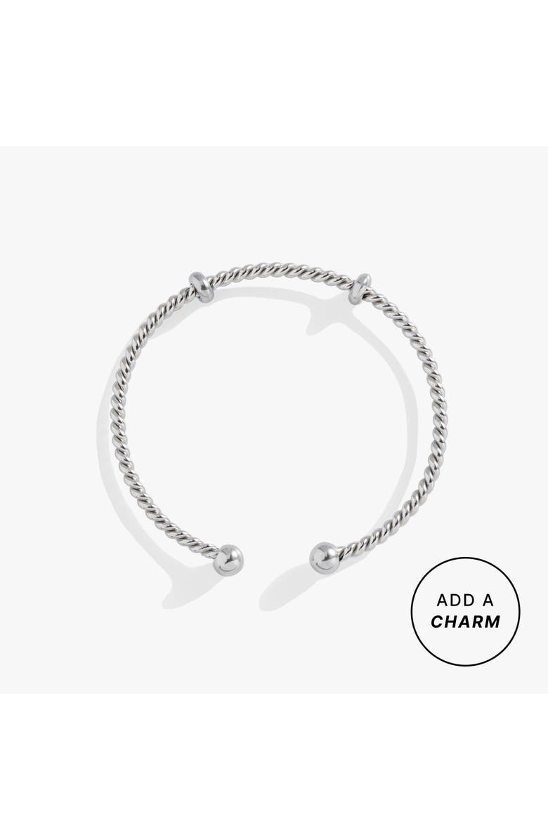 Alex and Ani French Rope Charm Bracelet Cuff, Alternate, color, Silver