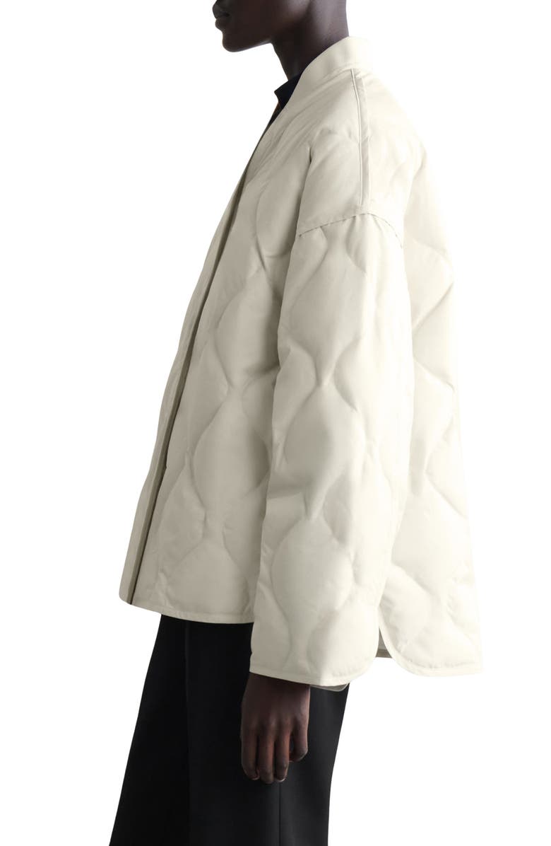 COS Oversize Quilted Down & Feather Jacket, Alternate, color, White Dusty Light