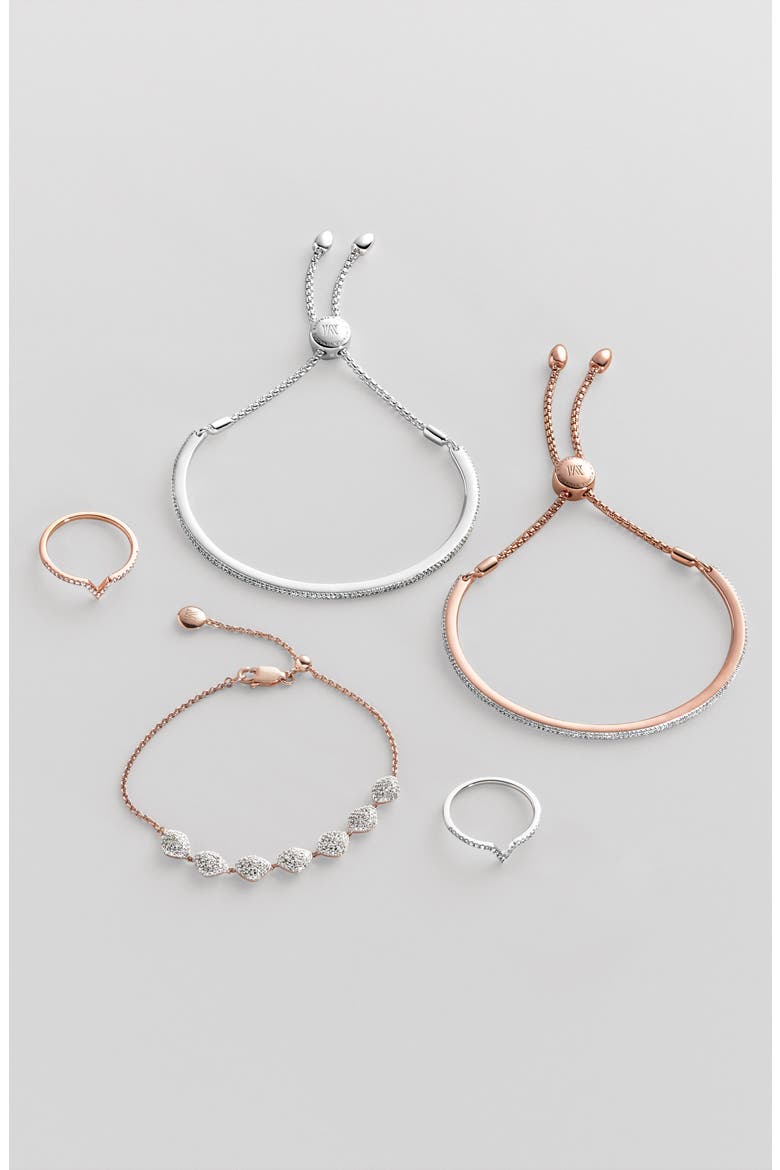 Fiji Skinny Vermeil Diamond Bar Bracelet, Alternate, color, ROSE GOLD