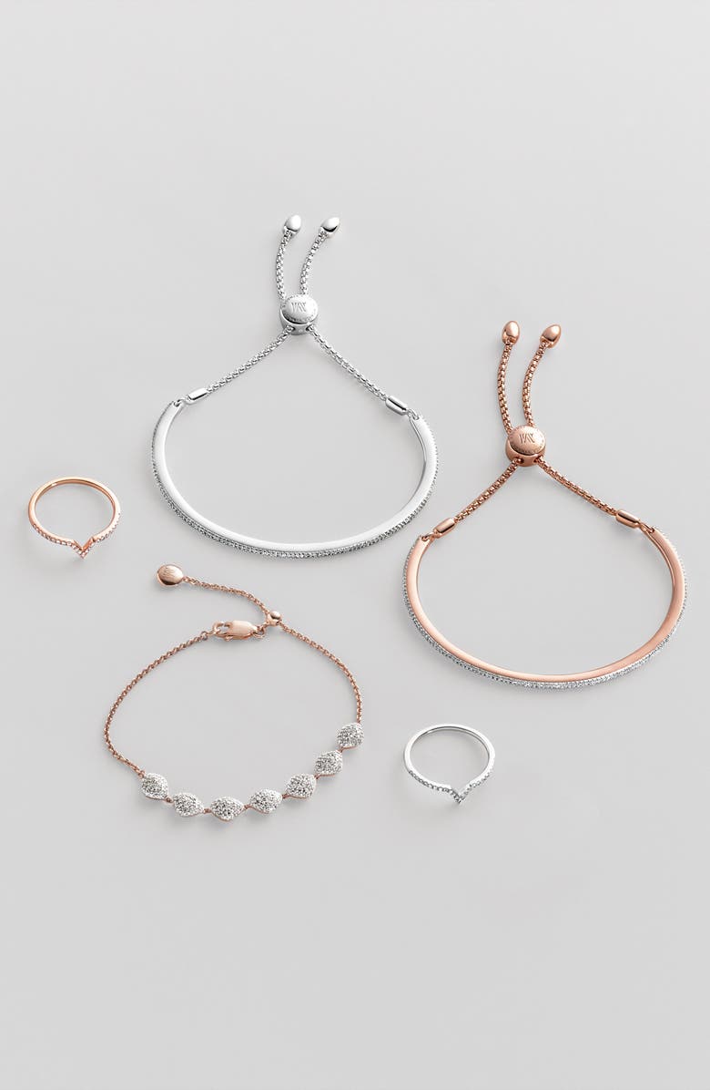 Monica Vinader Fiji Skinny Vermeil Diamond Bar Bracelet, Alternate, color, 