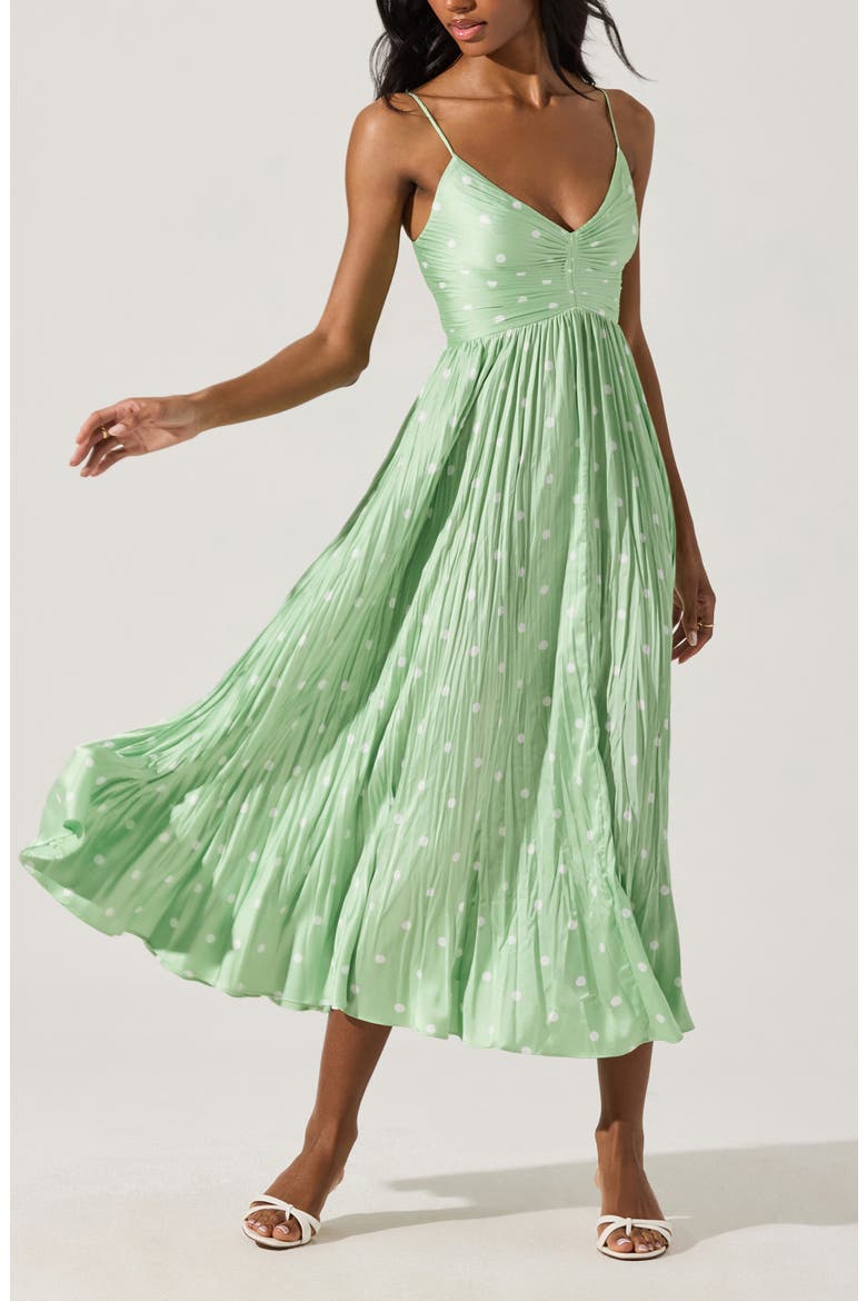 Maeve Midi Dress, Alternate, color, MINT POLKA