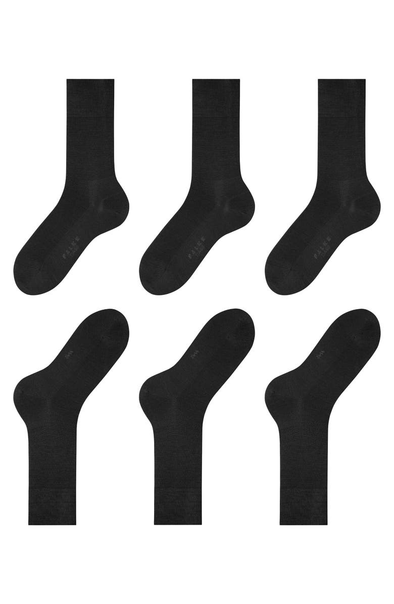 Falke Tiago Cotton Dress Socks, Alternate, color, Black