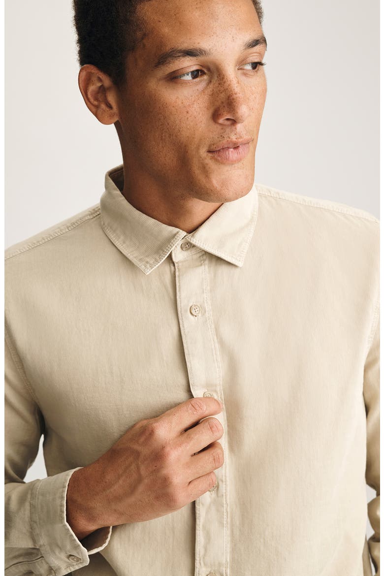 Cotton & Linen Button-Up Shirt, Alternate, color, PEYOTE