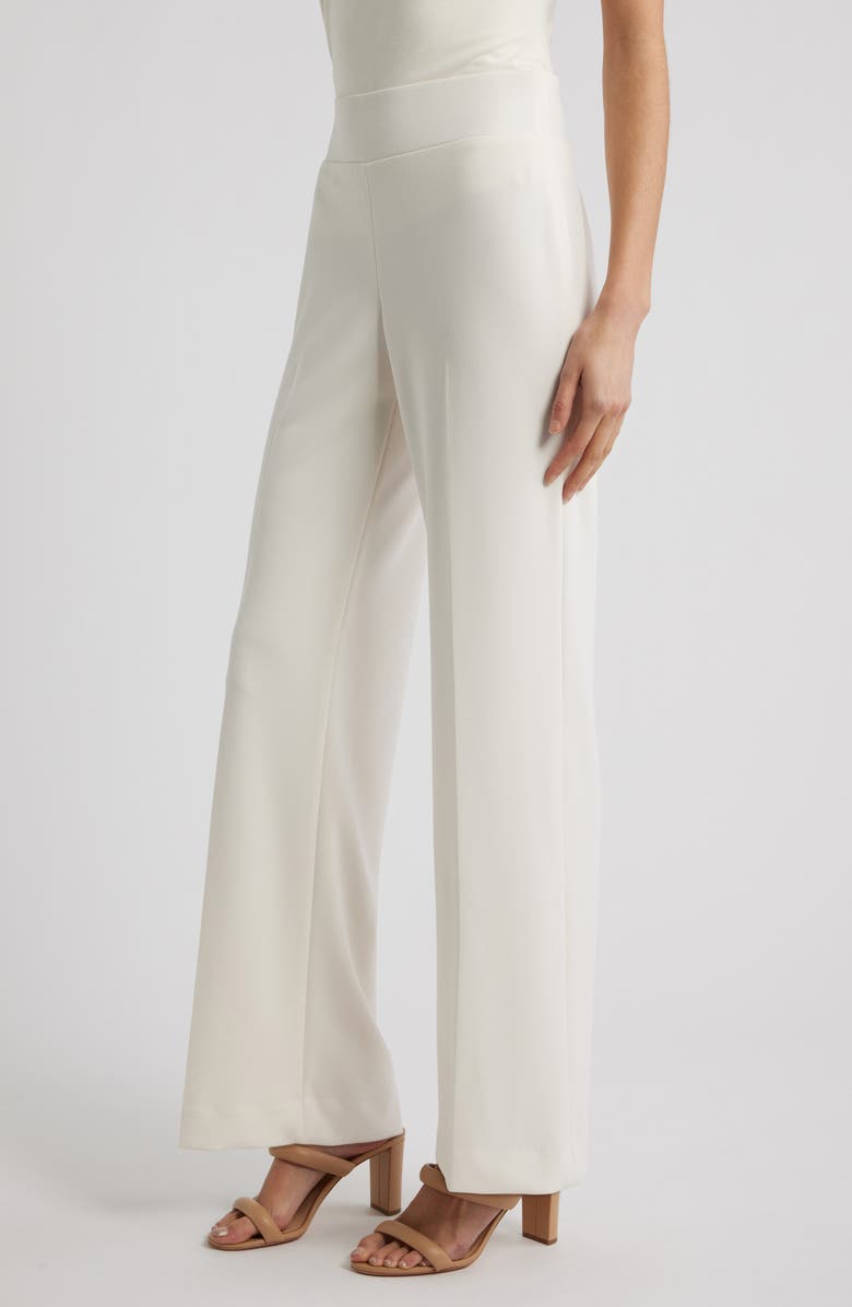 Anne Klein High Waist Pull-On Wide Leg Pants, Alternate, color, White Dove