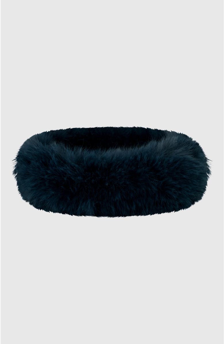 Lyla Grant Fur-Free Fox (Faux Fur) Headband, Alternate, color, Navy