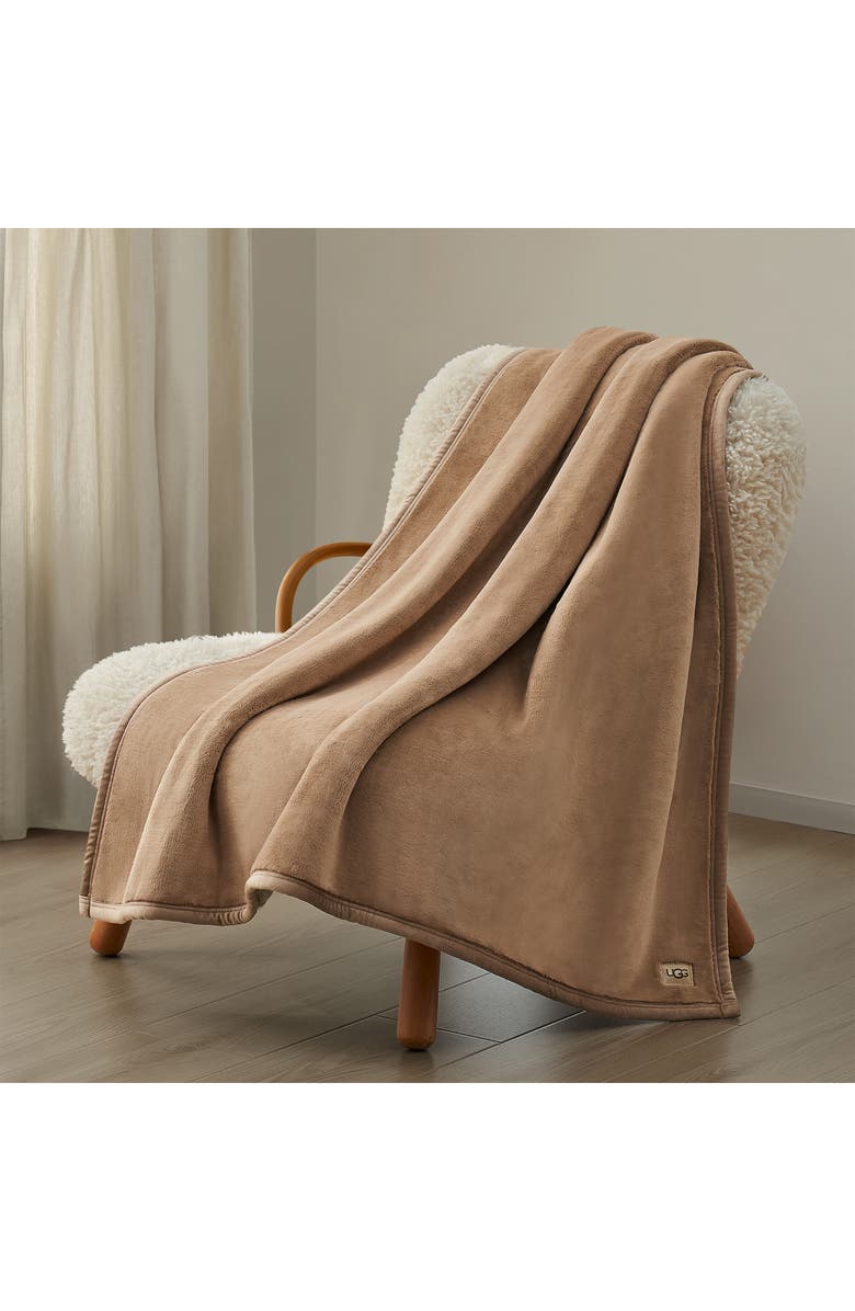 UGG<sup>®</sup> Salt Creek Faux Fur Throw Blanket, Alternate, color, Sandalwood