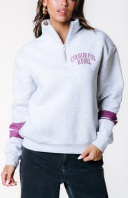 Colourful Rebel Varsity Logo Relaxed Zip Sweat