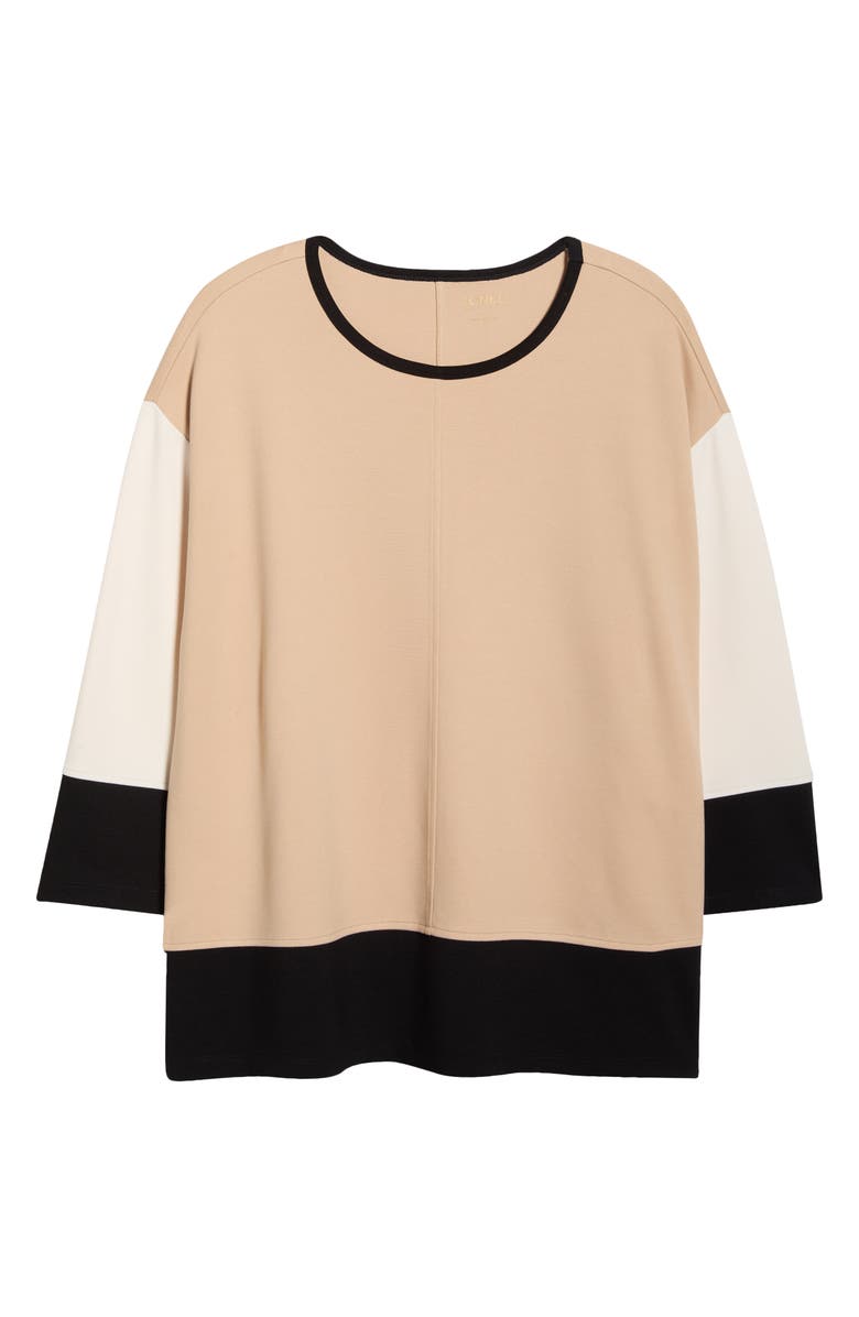Jones New York Color Block Knit Top, Alternate, color, Caf Au Lait Multi