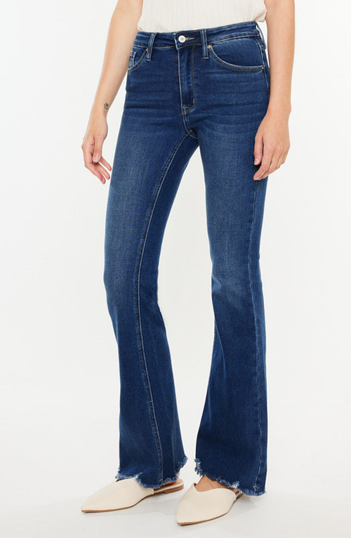 Kancan Brenda High Rise Bootcut Jeans In Dark Wash