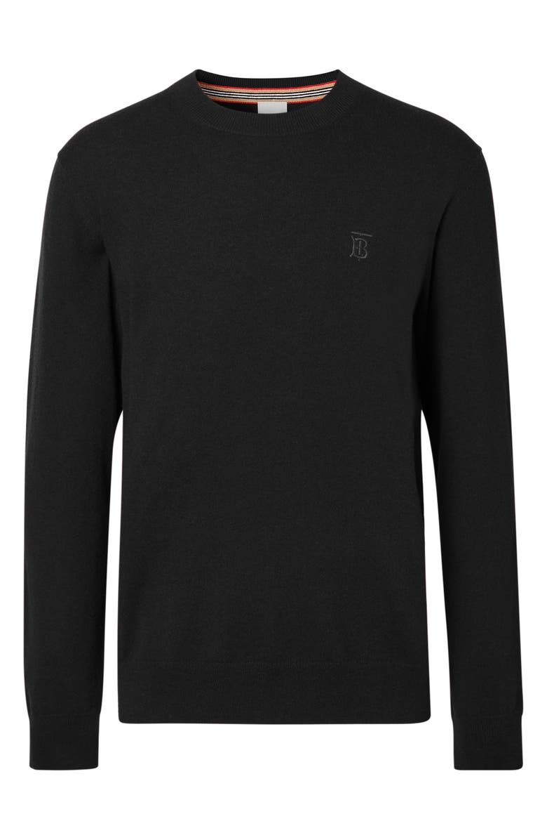 Burberry Bancroft TB Monogram Embroidered Cashmere Sweater, Alternate, color, 
