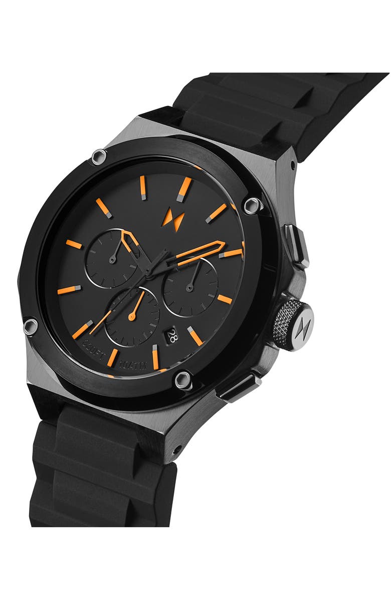 MVMT Raptor Chronograph Silicone Strap Watch, 46.5mm, Alternate, color,
