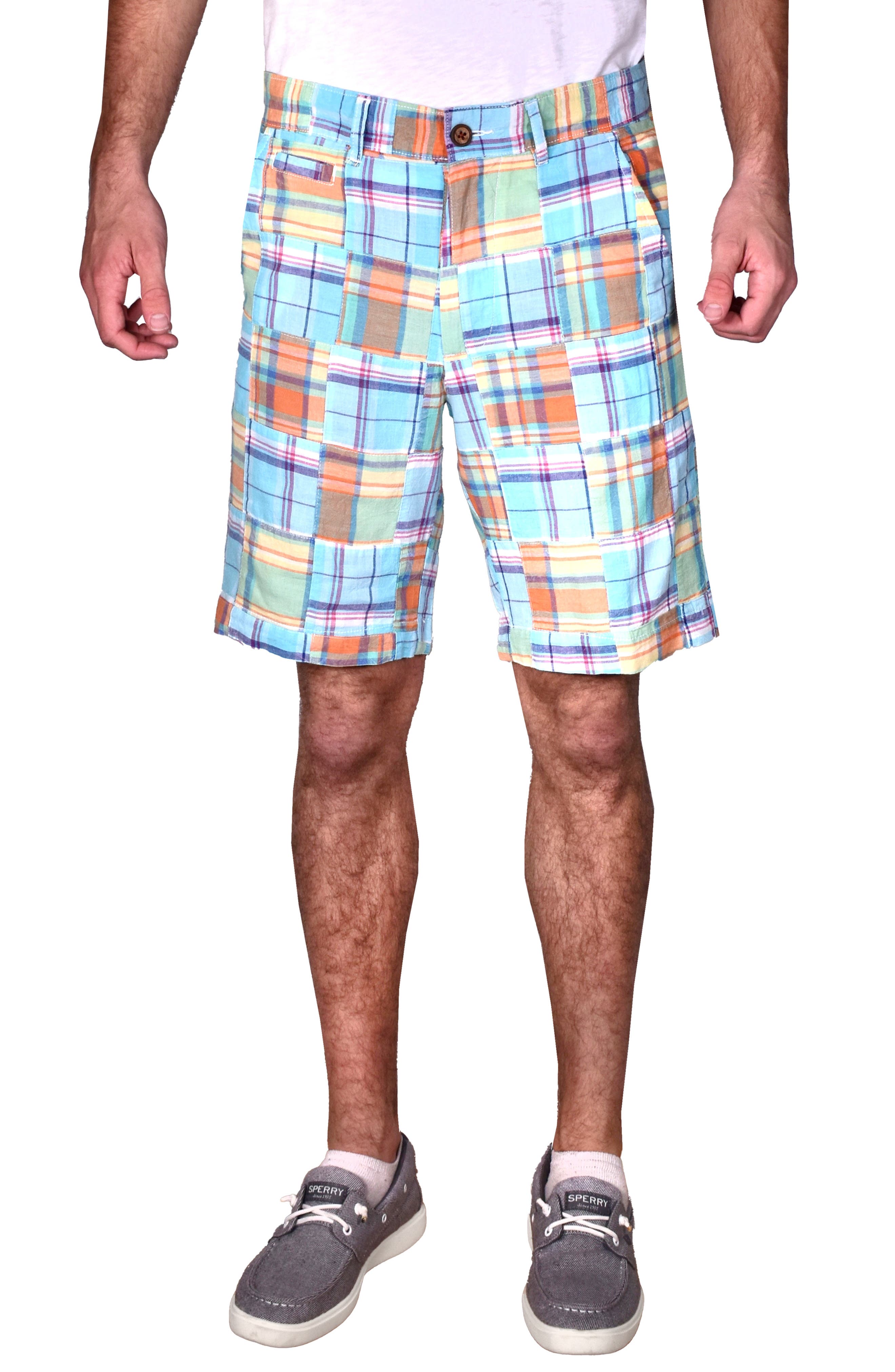 Vintage 1946 Acid Wash Patch Madras Shorts