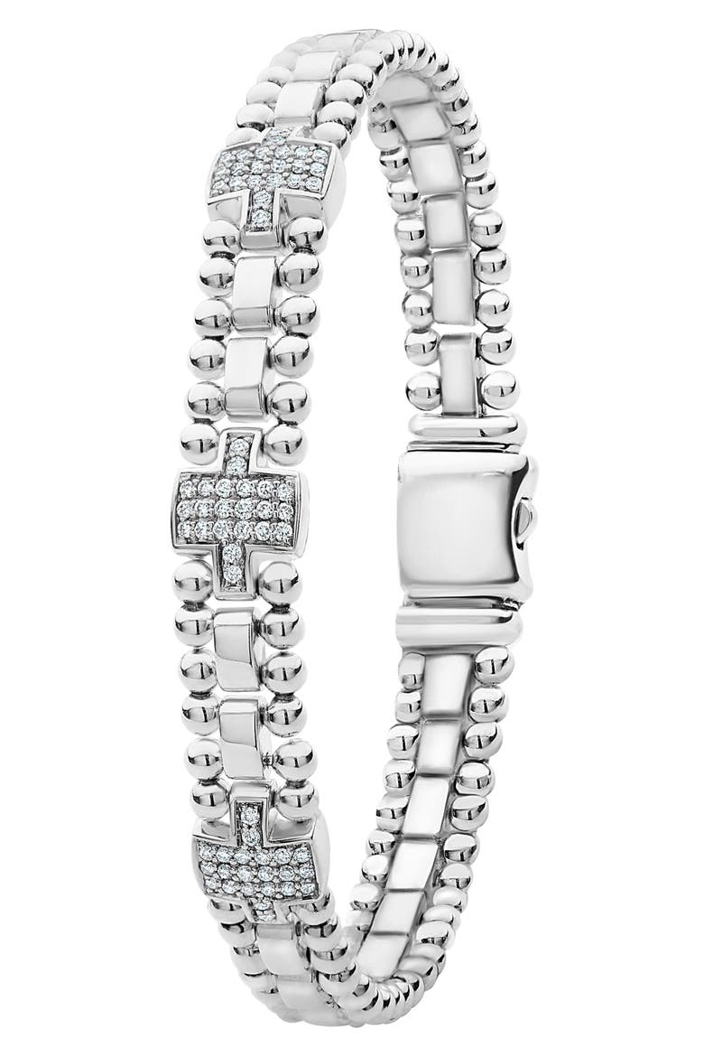 Caviar Spark Diamond Station Bracelet, Alternate, color, SILVER/ DIAMOND