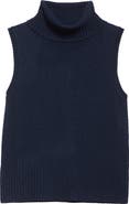 Veronica Beard Mazzy Sleeveless Cashmere Turtleneck Sweater