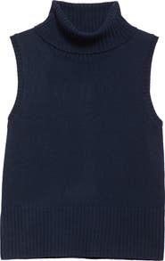 Veronica Beard Mazzy Sleeveless Cashmere Turtleneck Sweater