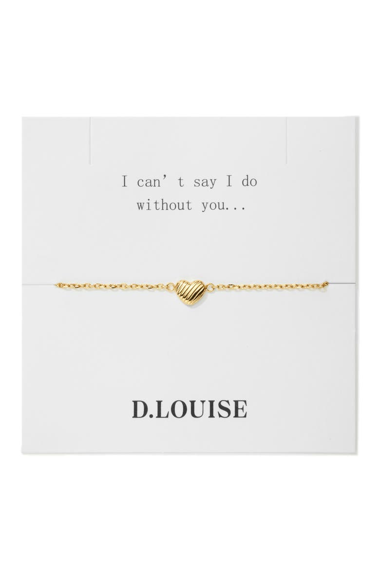 Dainty Heart Bridesmaids' Bracelet, Alternate, color, GOLD