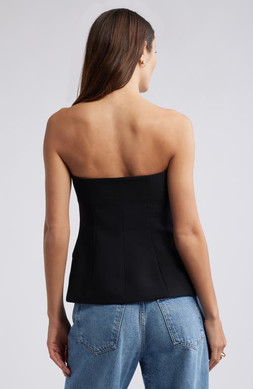 Open Edit The Icon Button Front Strapless Top In Black
