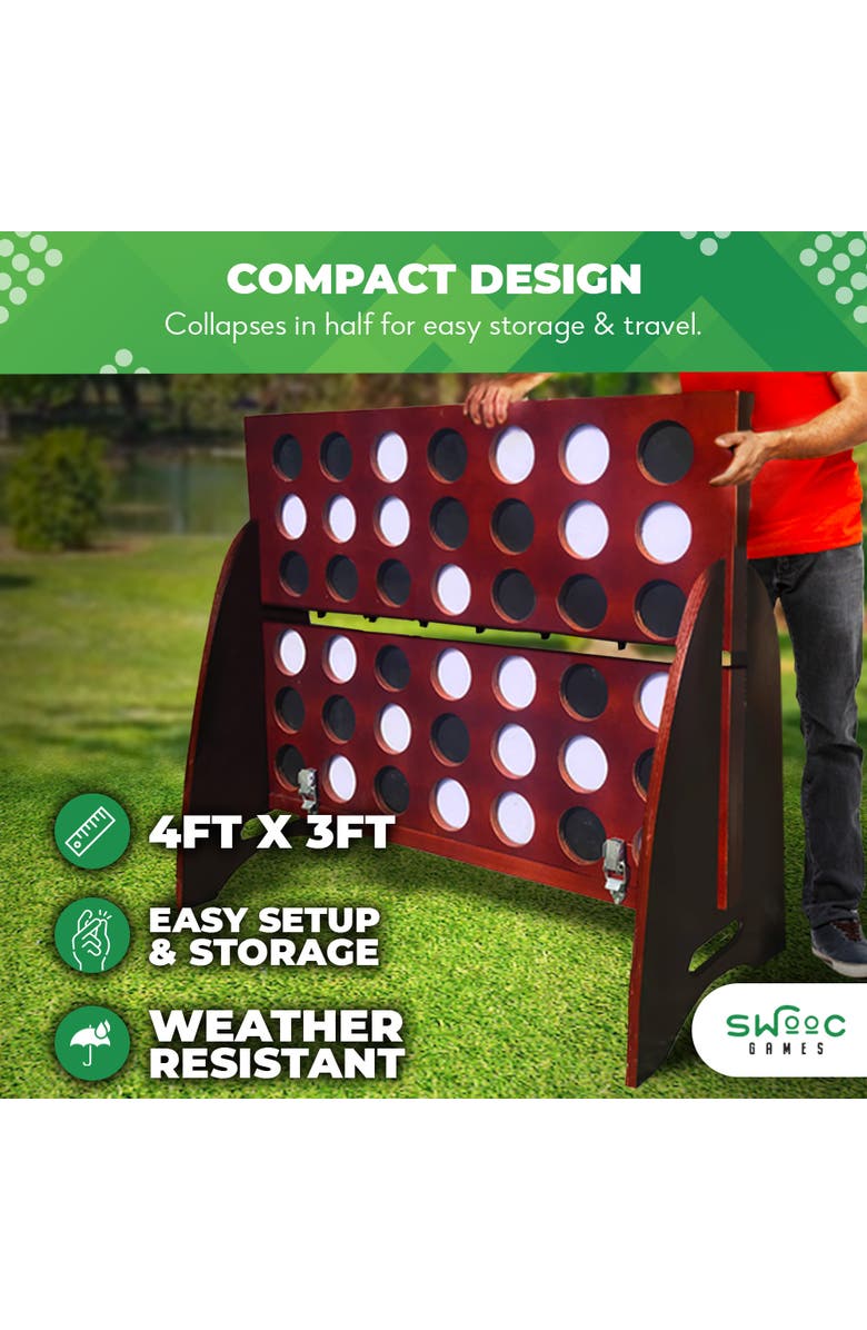 Swooc Games XL Giant 4 In A Row, Alternate, color, Brown