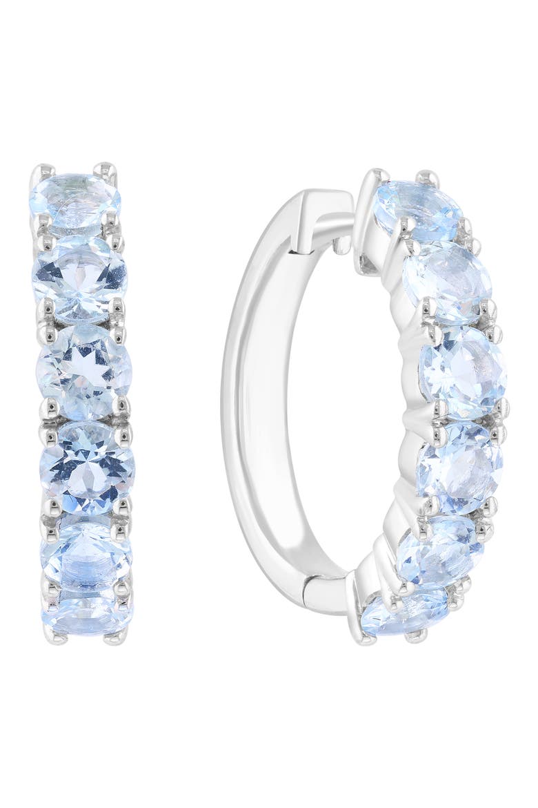 Stone Pavé Hoop Earrings, Main, color, BLUE