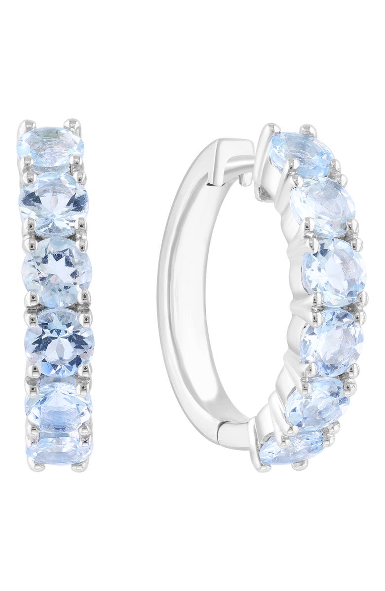 EFFY Stone Pavé Hoop Earrings, Main, color, Blue