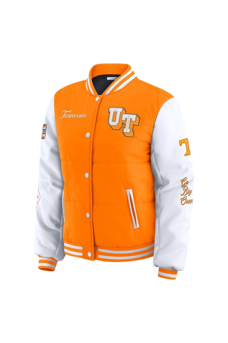 Women's WEAR by Erin Andrews  Tennessee Orange Tennessee Volunteers Varsity Puffer Jacket, Alternate, color, Tennessee Orange