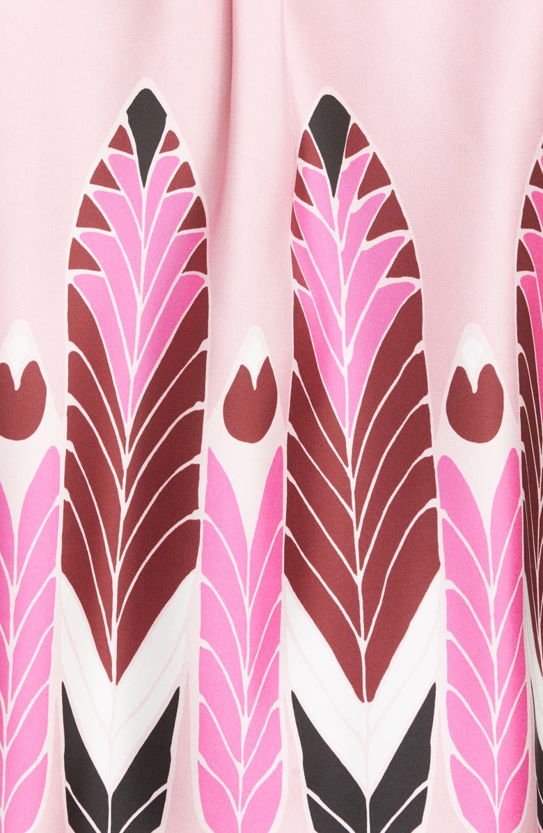 Valentino Feather Print Silk Crêpe de Chine Blouse, Alternate, color, 