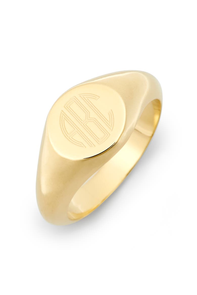 Claire Personalized Monogram Signet Ring, Main, color, GOLD