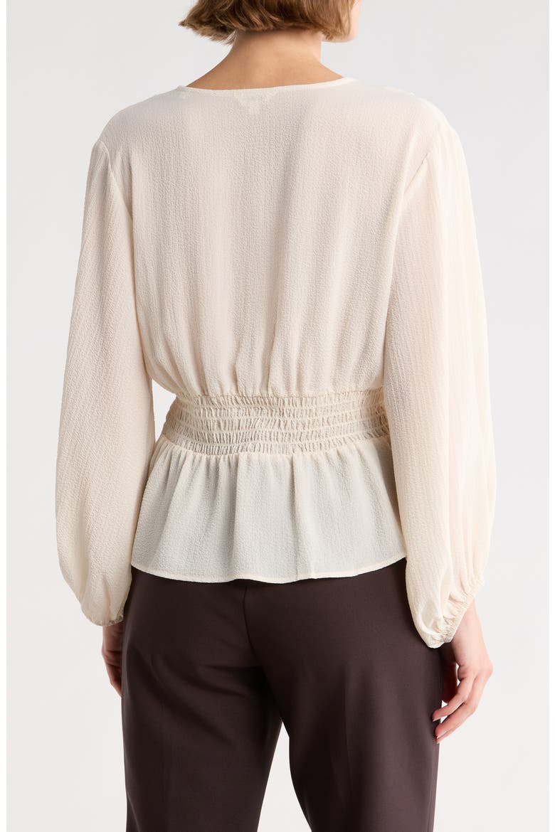 Ruffle Neck Long Sleeve Top, Alternate, color, IVORY