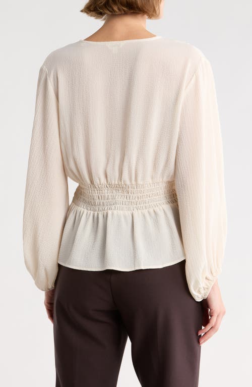 Max Studio Ruffle Neck Long Sleeve Top In Gray