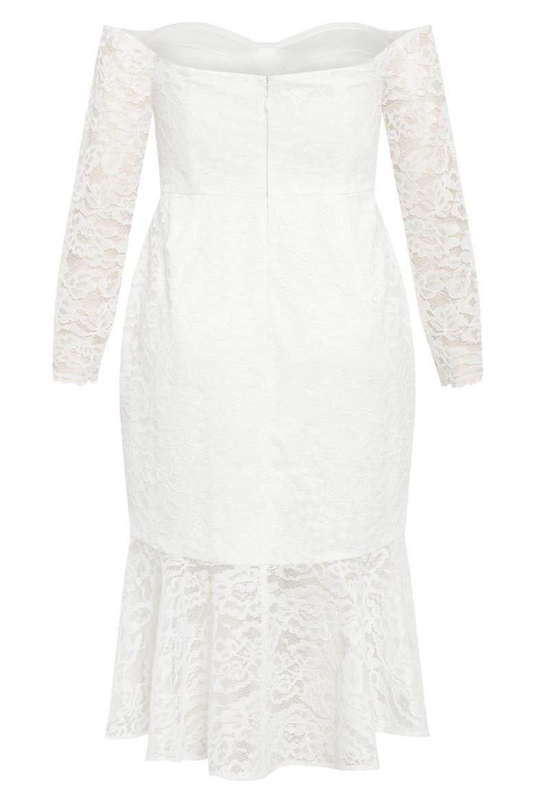 Athena Off the Shoulder Long Sleeve Dress, Alternate, color, IVORY