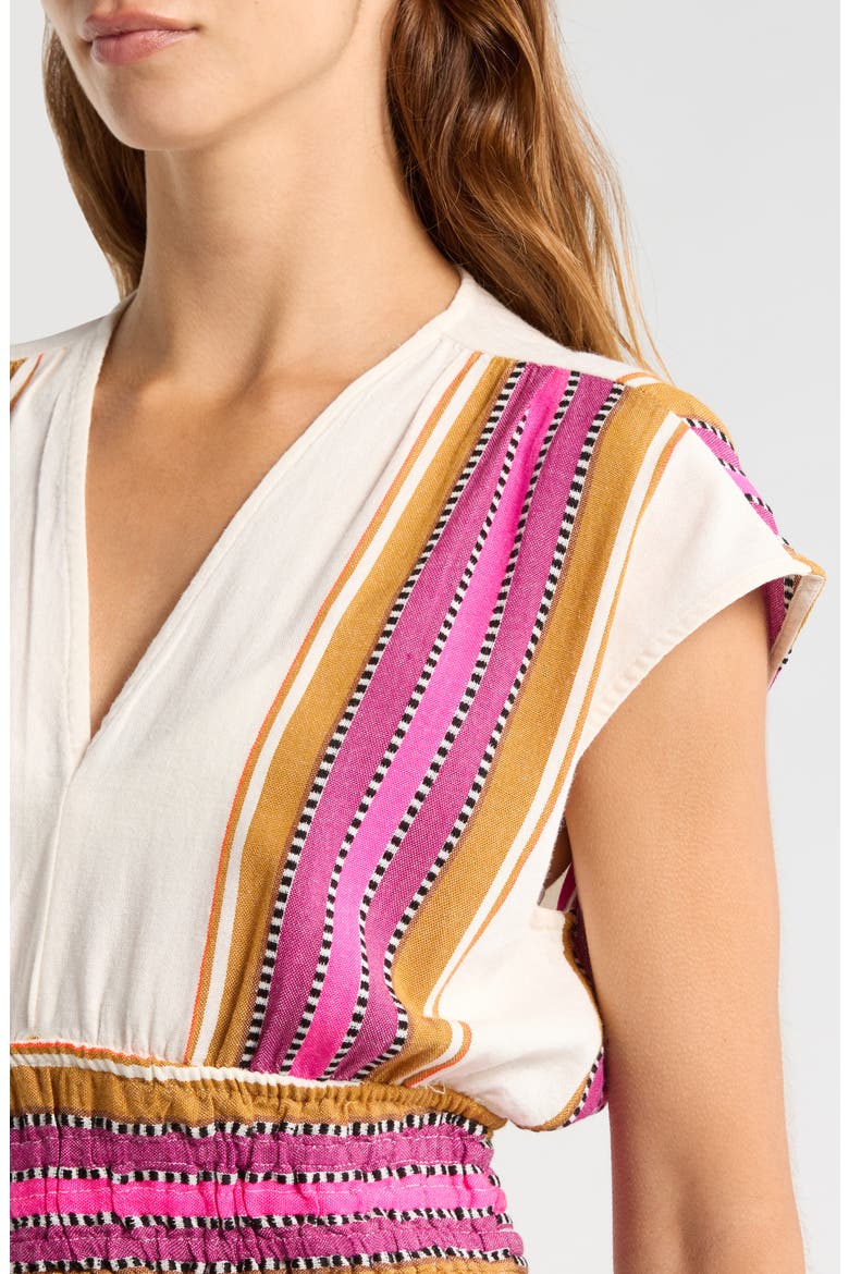 Elastic Waist Crop Cover-Up Top, Alternate, color, NATURAL PINK