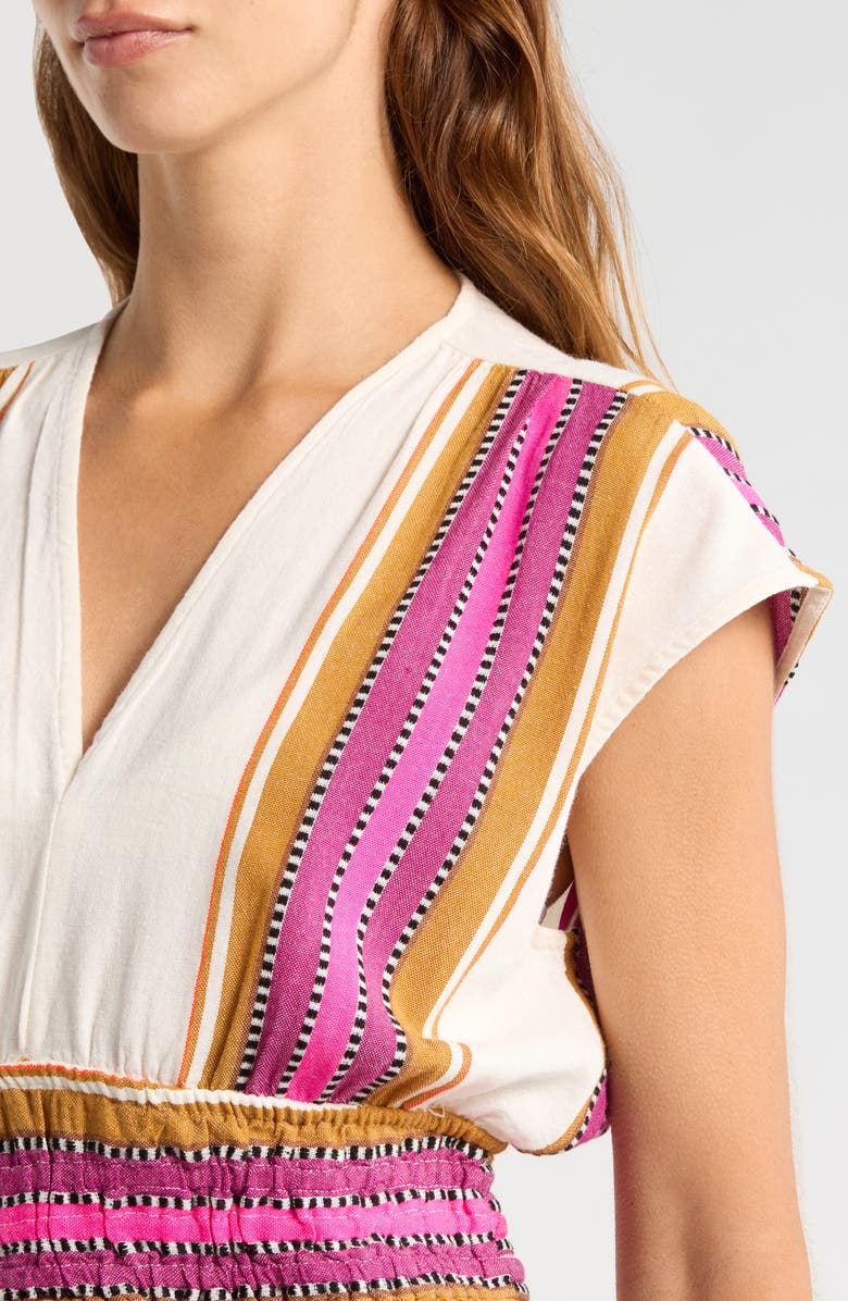 Elan Elastic Waist Crop Cover-Up Top, Alternate, color, Natural Pink