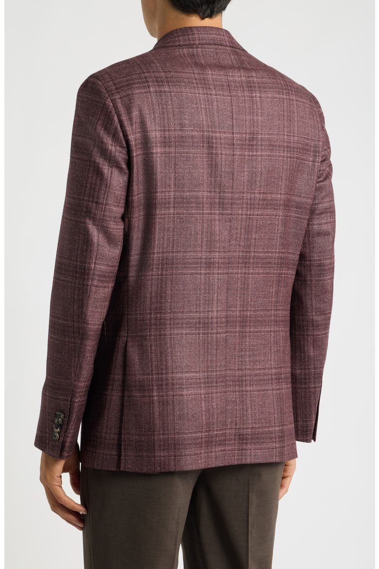 Myles Plaid Wool Blend Sport Coat, Alternate, color, WINE