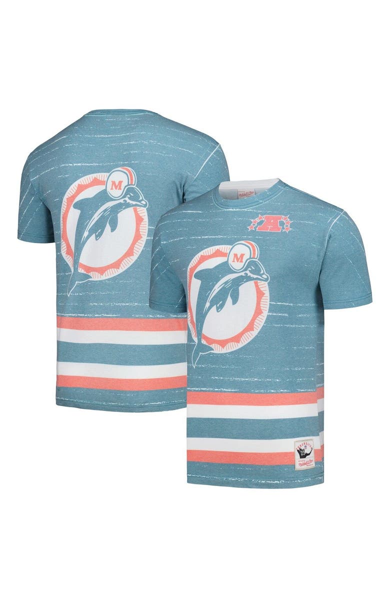 Mitchell & Ness Men's Mitchell & Ness Aqua Miami Dolphins Jumbotron 3.0 T-Shirt, Main, color, Aqua