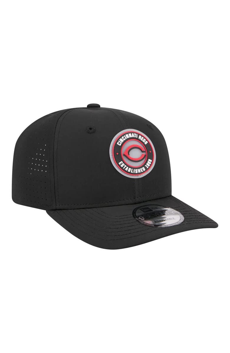 New Era Men's New Era  Black Cincinnati Reds Circle 9SEVENTY Adjustable Hat, Alternate, color, Black