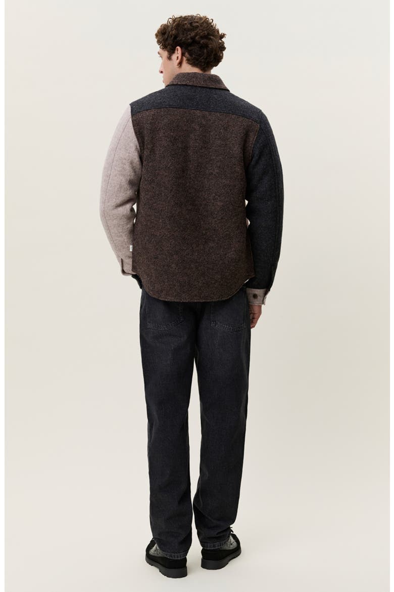 Wool Colorblocked Overshirt, Alternate, color, MOL BROWN